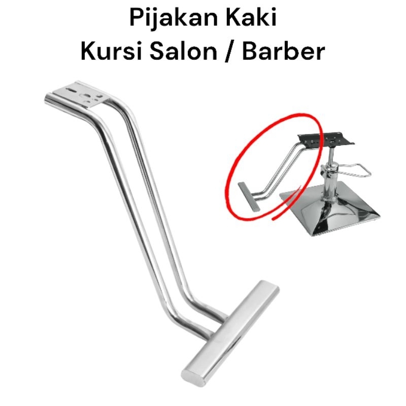Pijakan Kaki Kursi Barbershop Salon Stainless