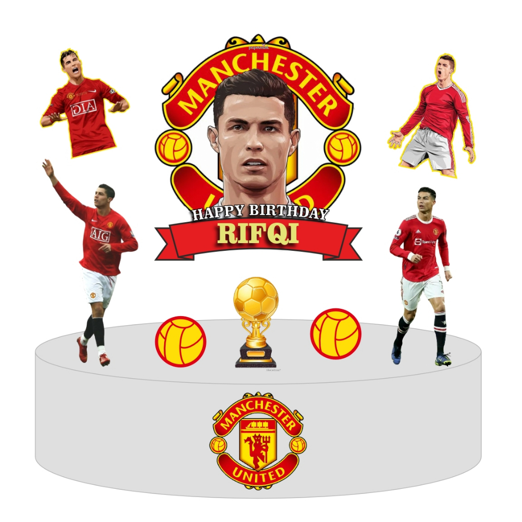 CAKE TOPPER HIASAN KUE RONALDO MU