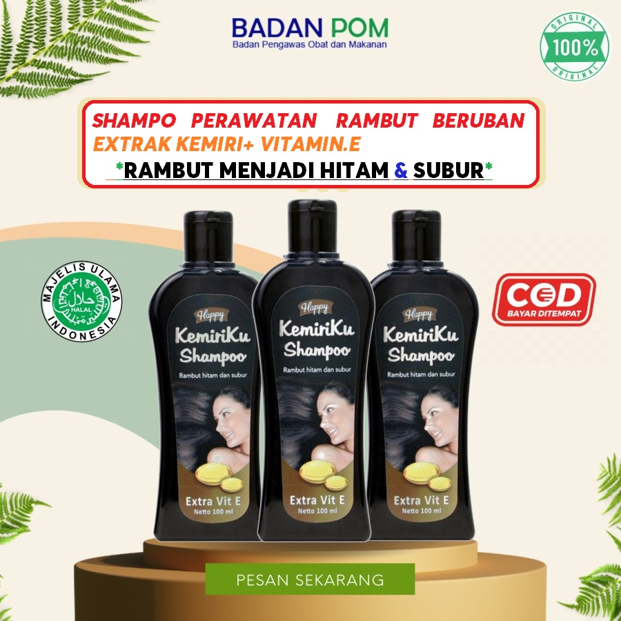 happy kemiriku shampo penghitam rambut /Perawatan rambut rontok dan Beruban , HAPPY KEMIRIKU SHAMPOO / SAMPO / Shampo kemiri happy