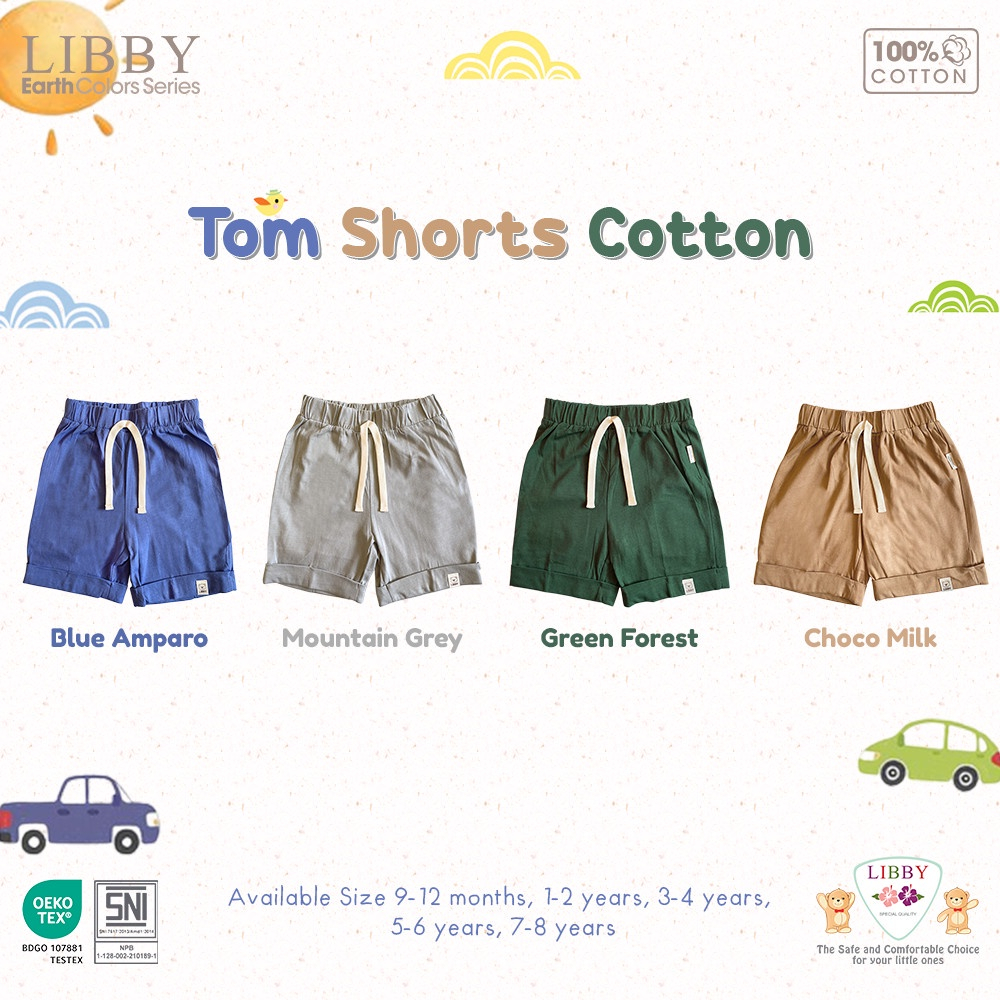LIBBY Earth Colour Celana Tom Short Boy (1PCS /Pack)