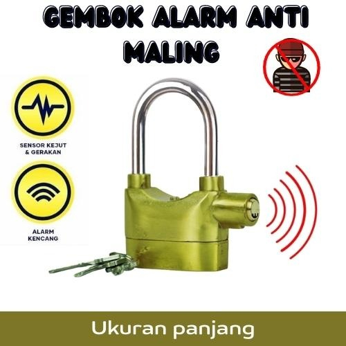 MILIKI SEGERA Gembok Alarm Anti Maling Kunci Gembok GS-2 Free Baterai Cadangan Kunci Cakram Motir Paling Ampuh Safety Murah
