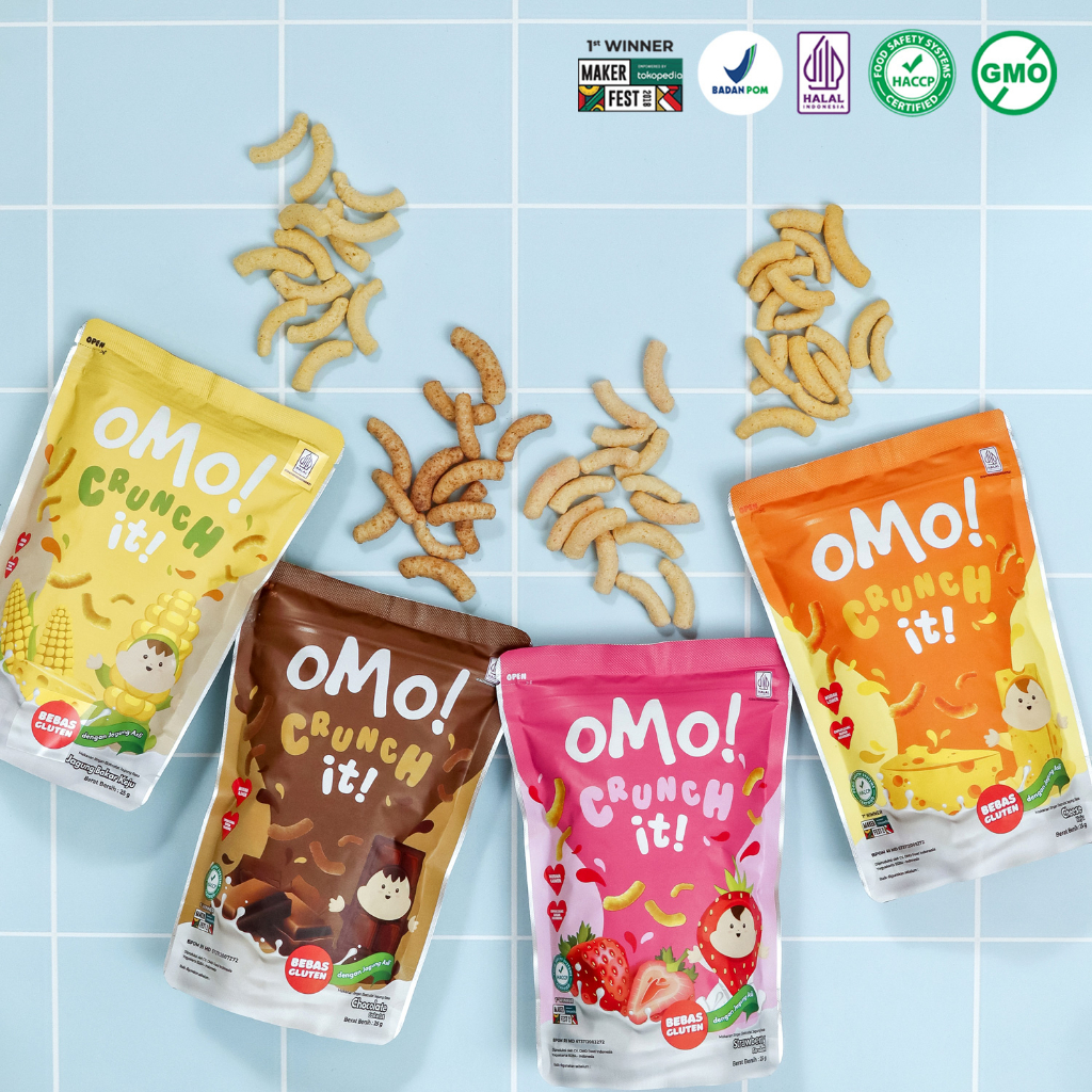 OMO! CRUNCH IT CORN CHEESE - Snack Sehat Bayi 8 Bulan++