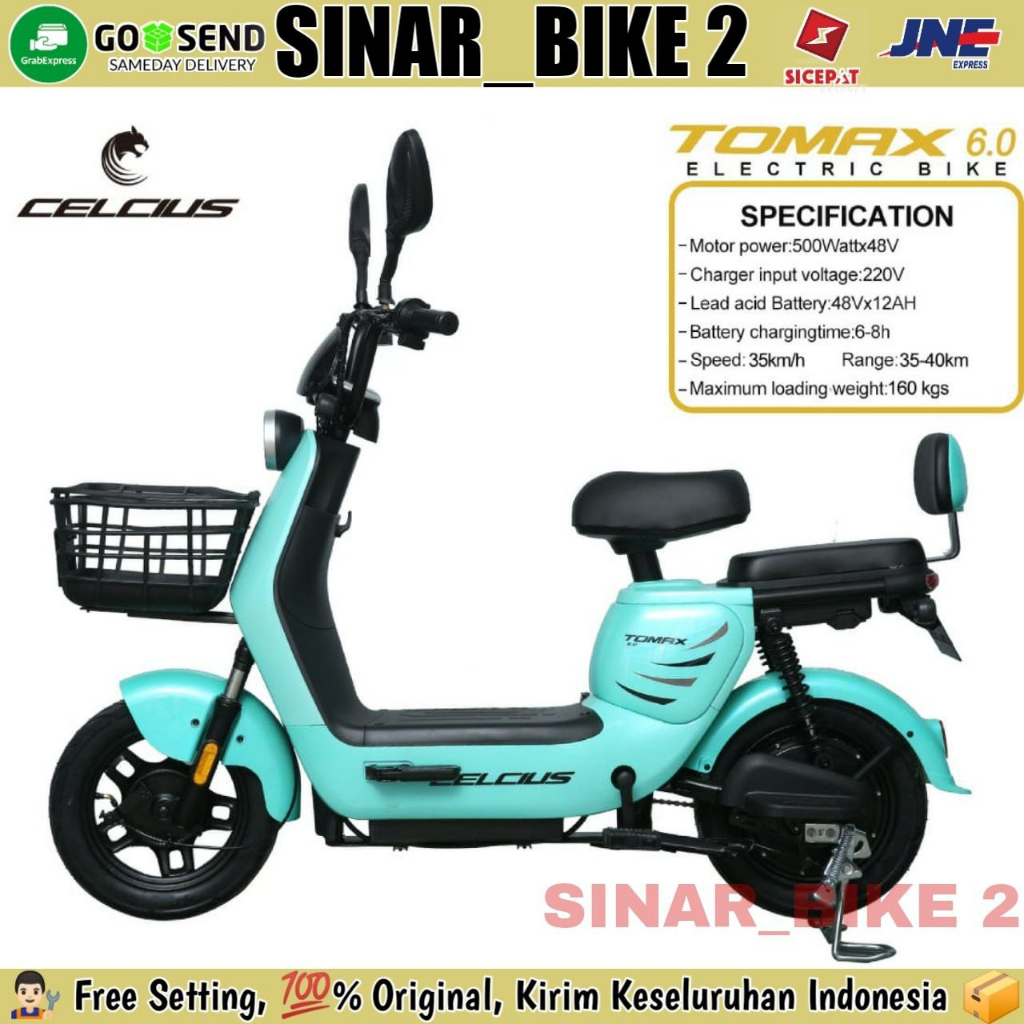 Sepeda Listrik CELCIUS TOMAX 6.0  Electric E Bike 500 Watt