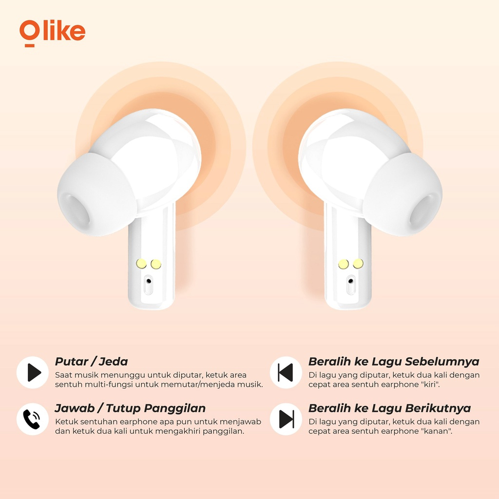 OLIKE TWS WIRELESS BLUETOOTH EARPHONE EARBUDS HEADSET T102 BY SMOLL