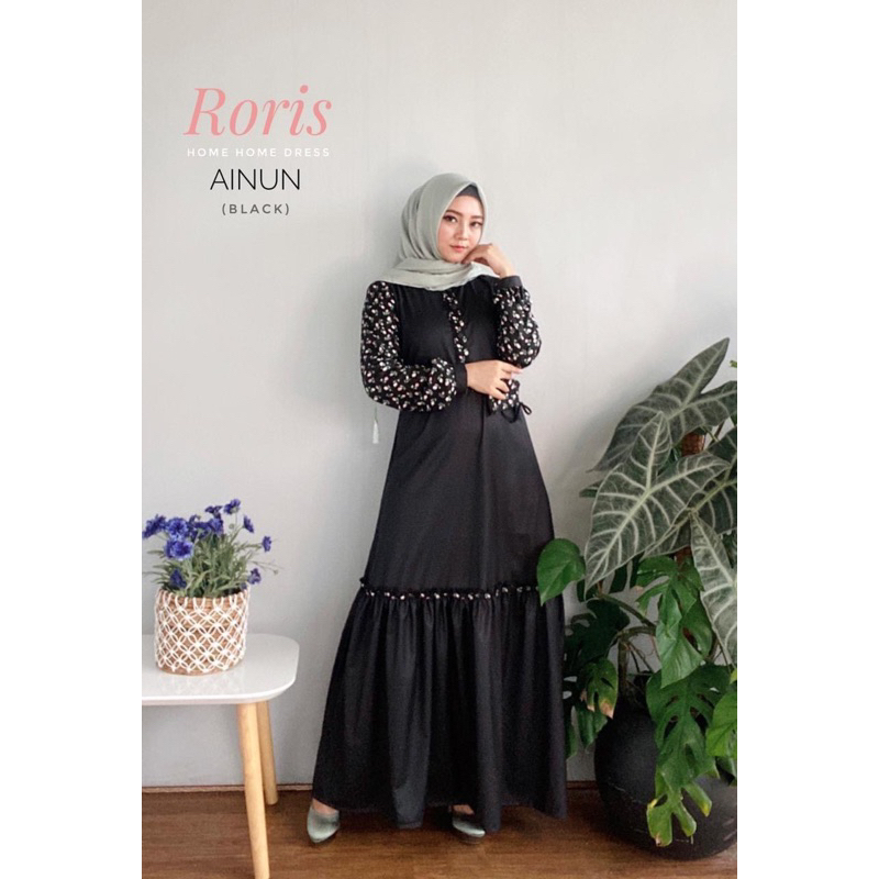 RORIS AINUN DRESS HITAM SIZE XL READY