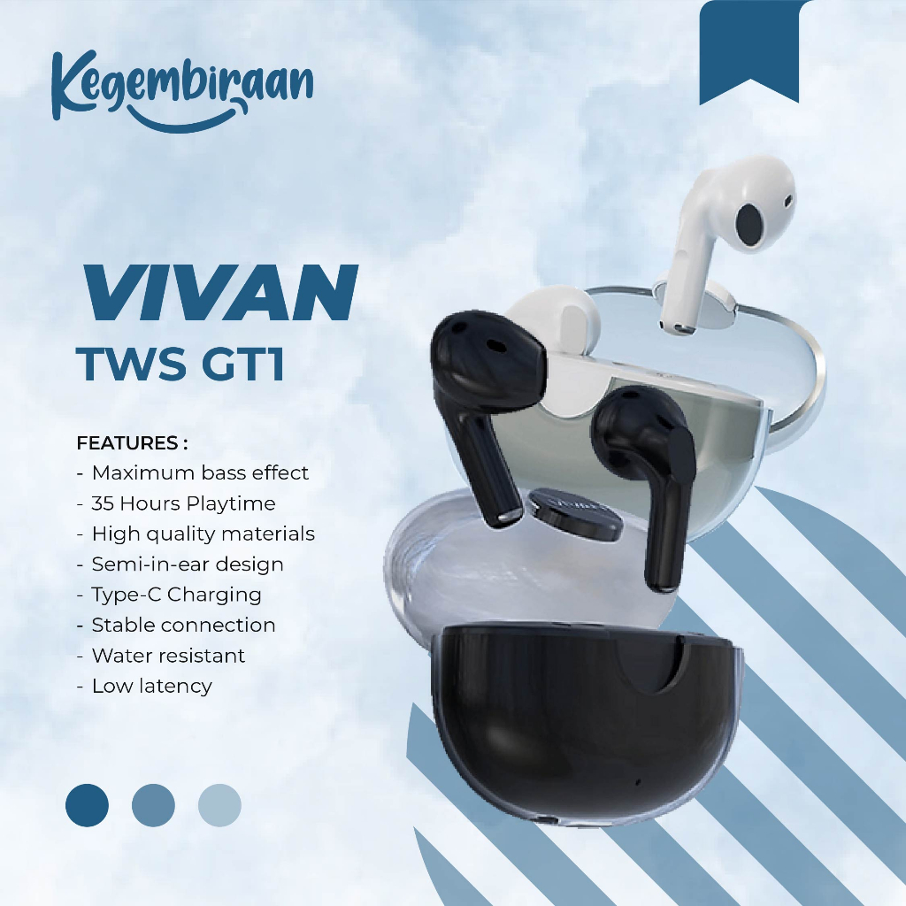 Earphone TWS Vivan Infinity GT1 Bluetooth 5.3 True Wireless Airbuds