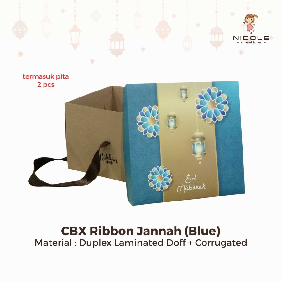 

Cake Box Ribbon Jannah Edisi Lebaran - Blue 22 cm x 22 cm