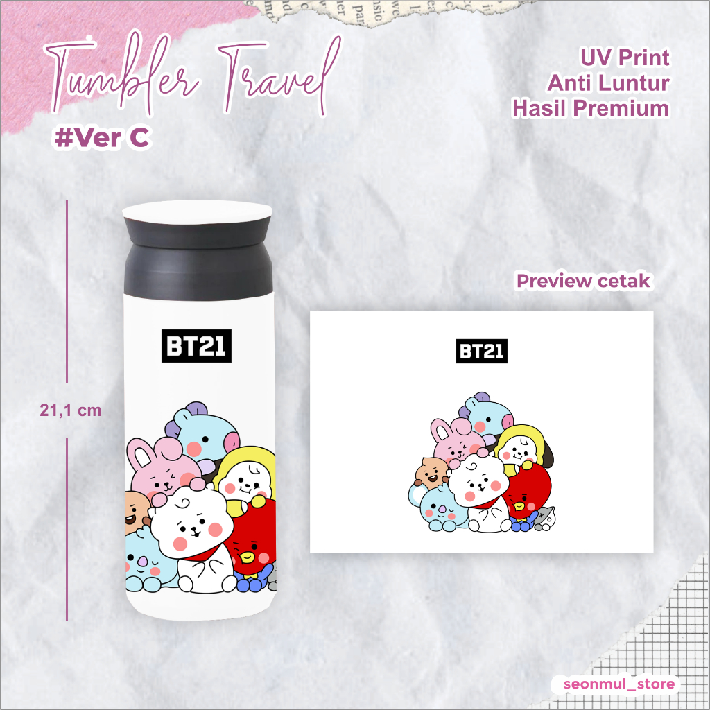 PALING DICARI!!! TUMBLER BT21 / BOTOL MINUM BT21 / BTS BT21