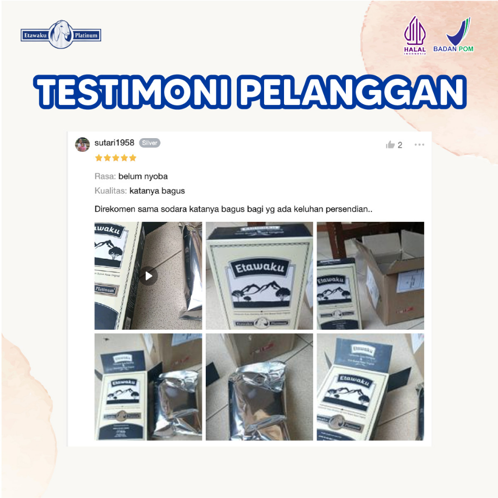 Susu Etawaku Platinum Original Bantu Atasi Masalah Pernapasan Tulang dan Sendi Paket 5 Box Isi 200gr