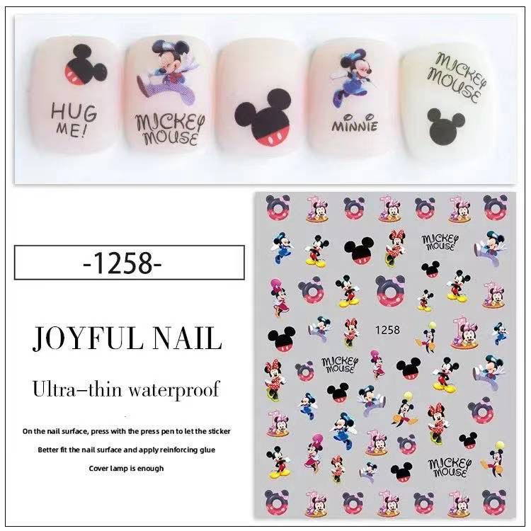 Stiker Kuku 3D Motif Mickey Mouse dan Hello Kitty/ Nail Stiker Abstrak Decal / Nail Art / MIXUE