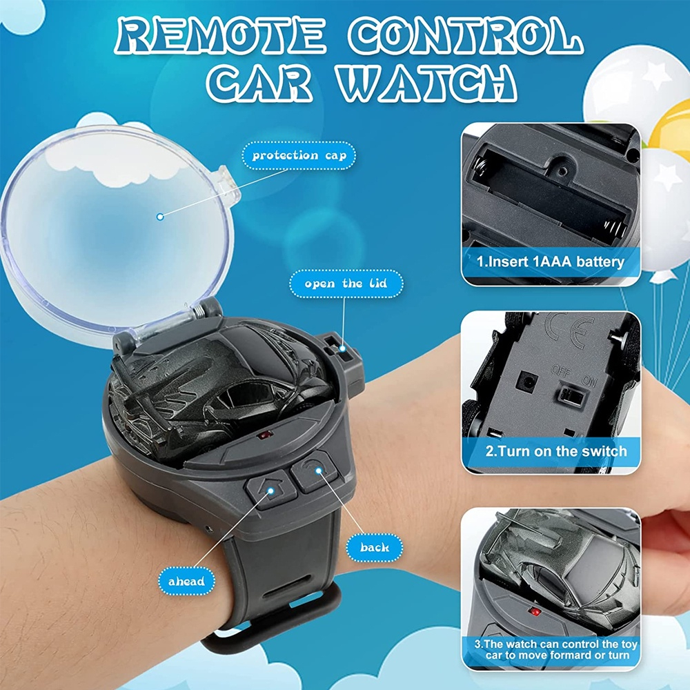 Mainan Mobil Jam Tangan Remote Control RC Watch Mini Racing mobil mobilan maenan anak laki laki kado hadiah ulang tahun.