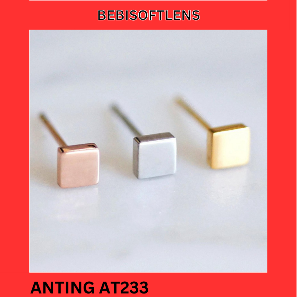 Anting AT233 Stainless 316L anti Karat Tahan karat , Anting Titanium Simpel minimalis Unik Lucu Keren Fashion Wanita Elegant / BB