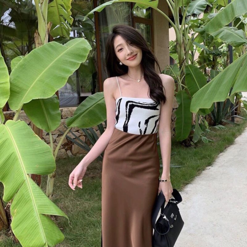 QUEEN SAKURA - Q20337BL - MONO KNIT TANKTOP IMPORT - TANKTOP RAJUT CASUAL KOREA WANITA IMPORT