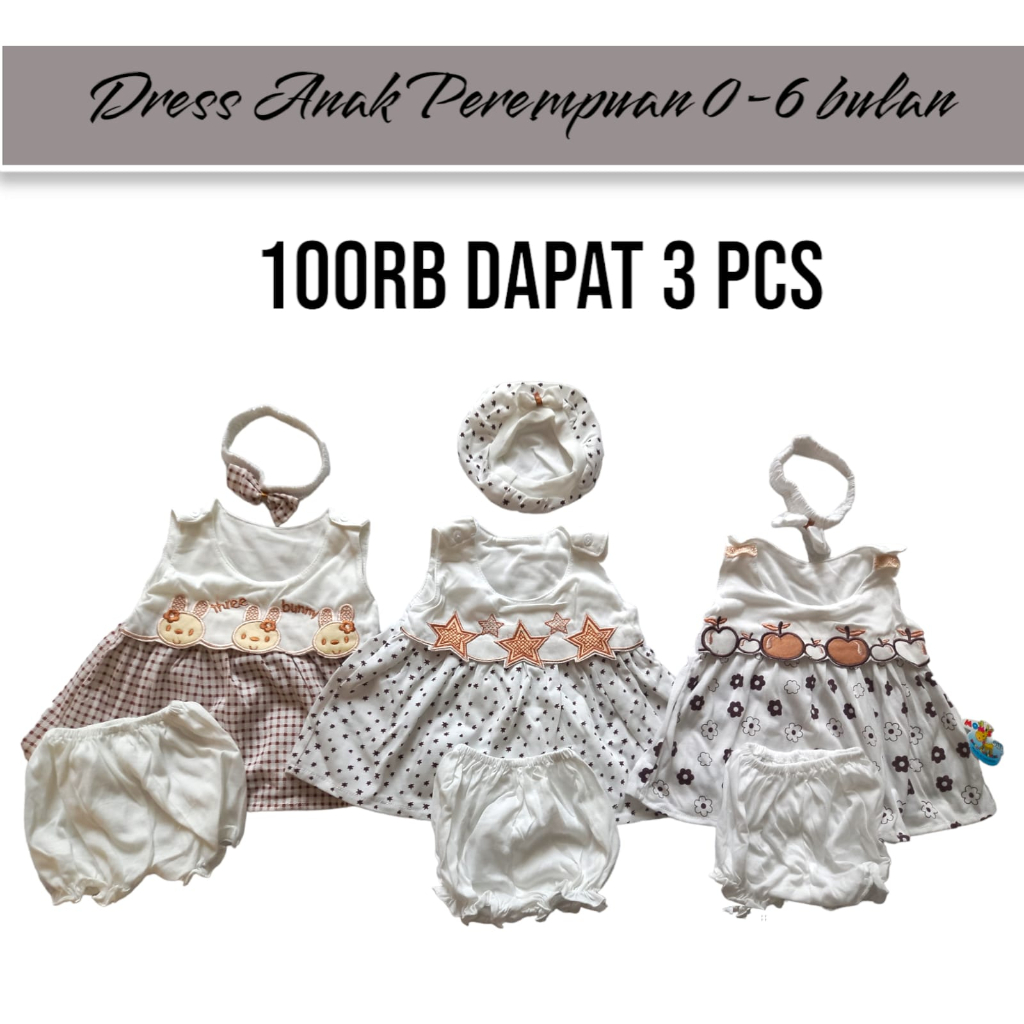 SETELAN ROK  100RB DAPAT 3 PCS MURAH 0 - 6 BULAN RANDOM