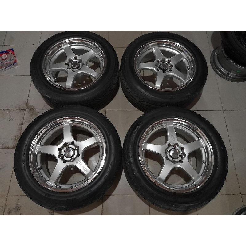 Velg Mobil Bekas Raize Ring 16 Merek Lenso + Ban Mobil Seken R16 205/55  Mobil Baut 4 Mobil Livina, 