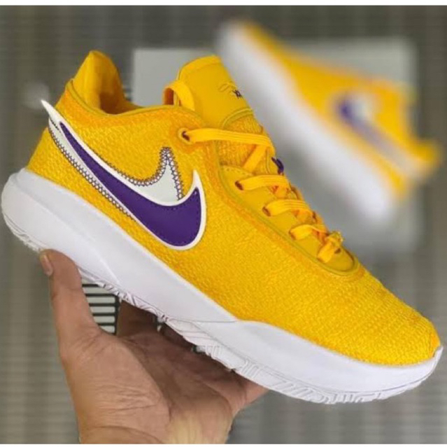 (Size 36-46) Lebron 20 Art Basel Yellow Blue / Sepatu basket