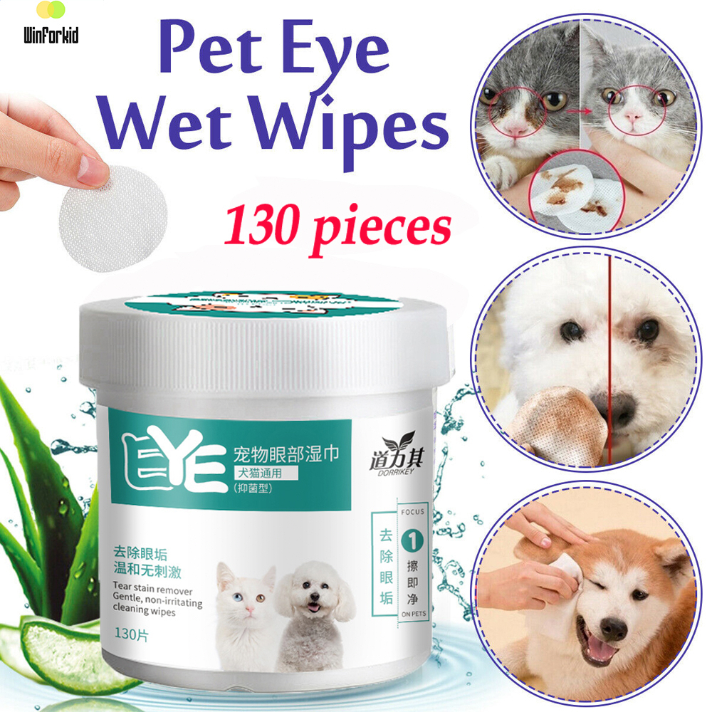 130/200 PCS TISU BASAH PEMBERSIH MATA KUCING ANJING PEMBERSIH TELINGA KUCING ANJING TISU BASAH PET WIPES/TISU MATA KUCING ANJING EYE WIPES KUCING PET WIPES ANTI BACTERIAL 130 200 PCS