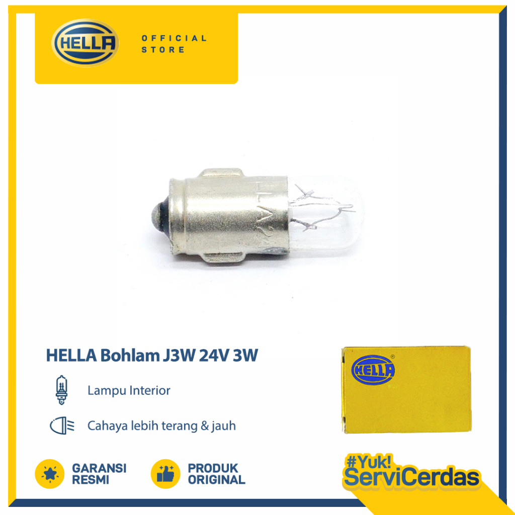 Lampu Interior Mobil HELLA 24V J3W - Bohlam Mobil