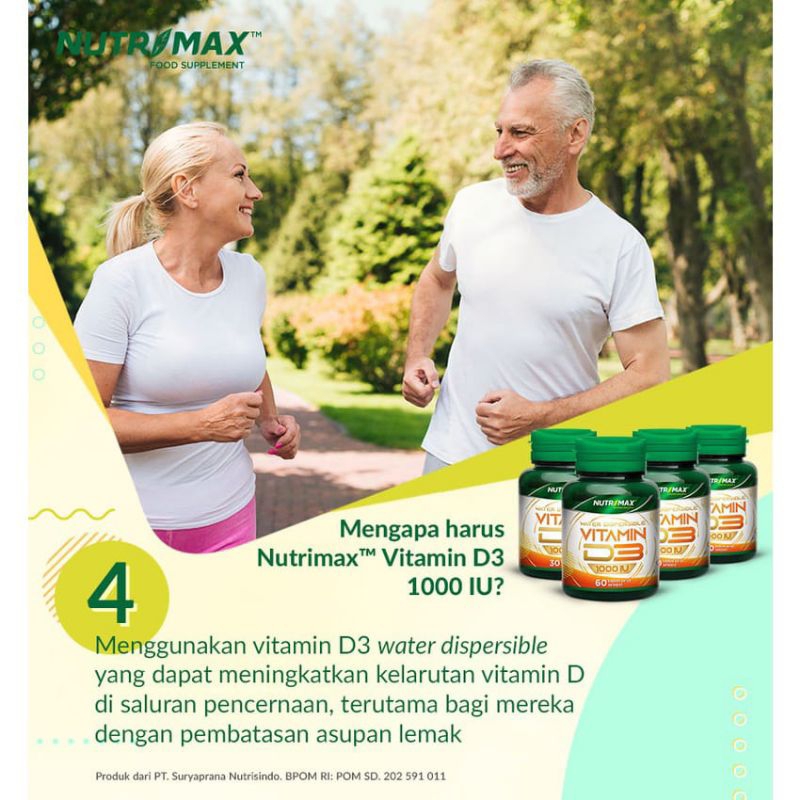 NUTRIMAX FOOD SUPPLEMENT VITAMIN D3 1000 IU ISI 60 KAPLET