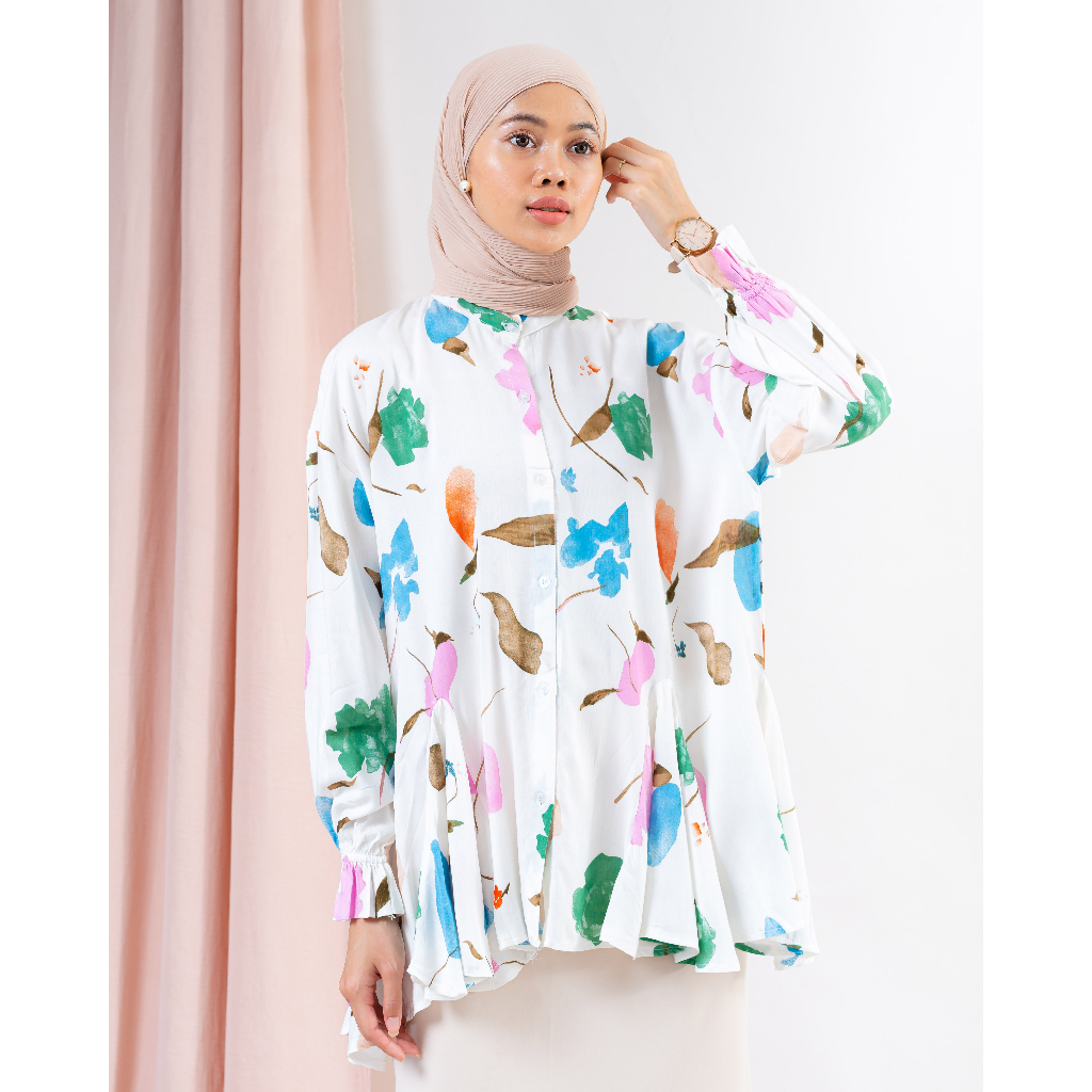 KEMEJA BLOUSE SALVIA RAYON MOTIF PREMIUM B663 CO