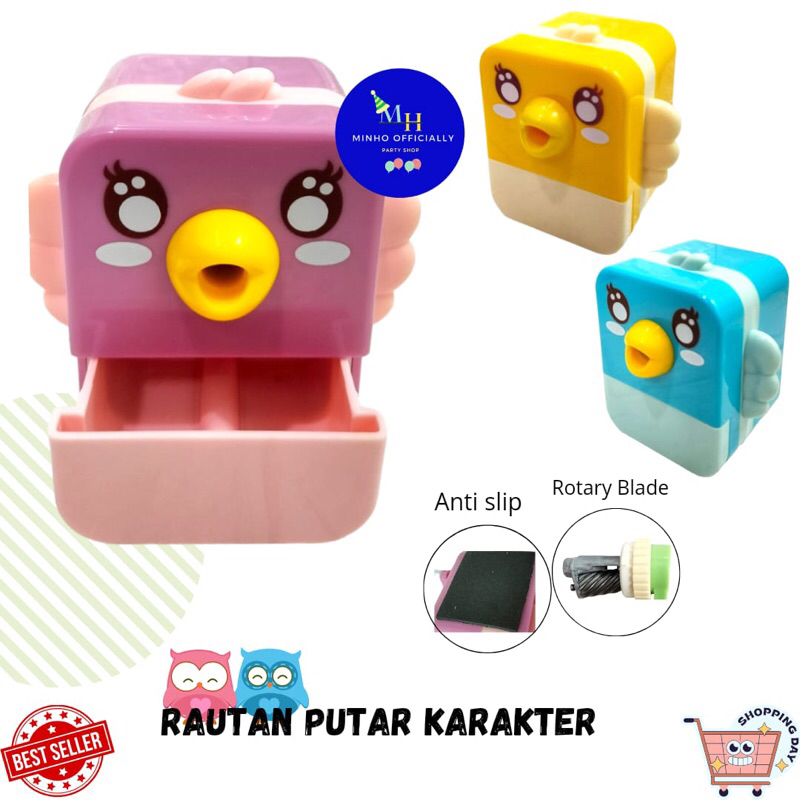 

Rautan Pensil Putar Karakter Burung LH0052-PCS