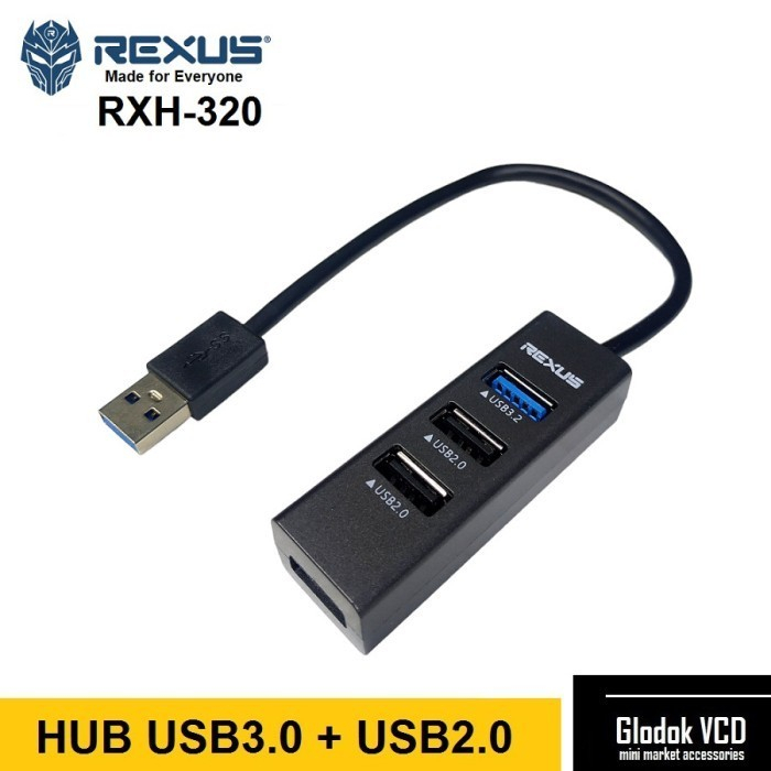 USB Hub 4 Port Rexus RXH-320 USB3.0 + USB2.0