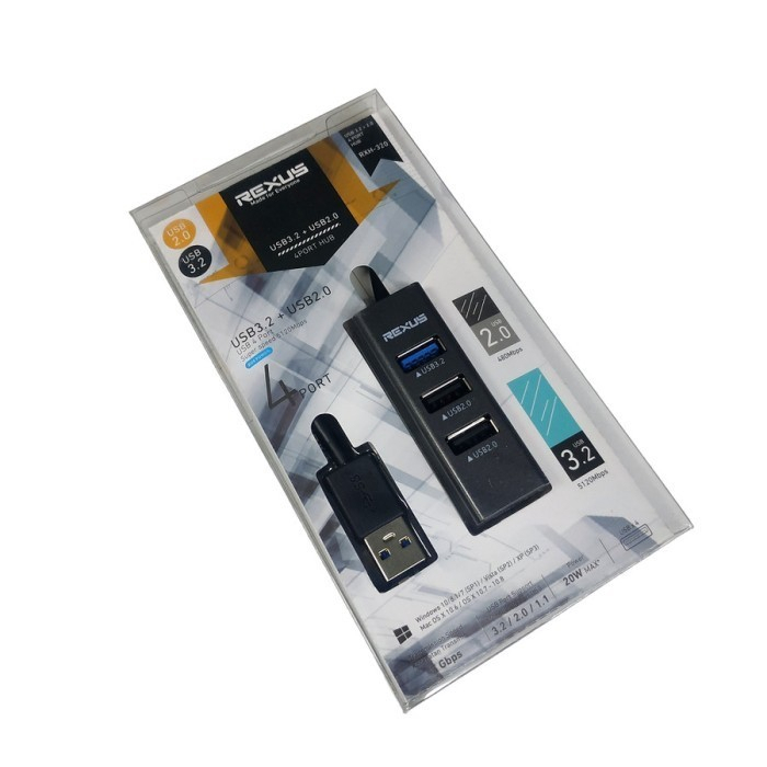 USB Hub 4 Port Rexus RXH-320 USB3.0 + USB2.0