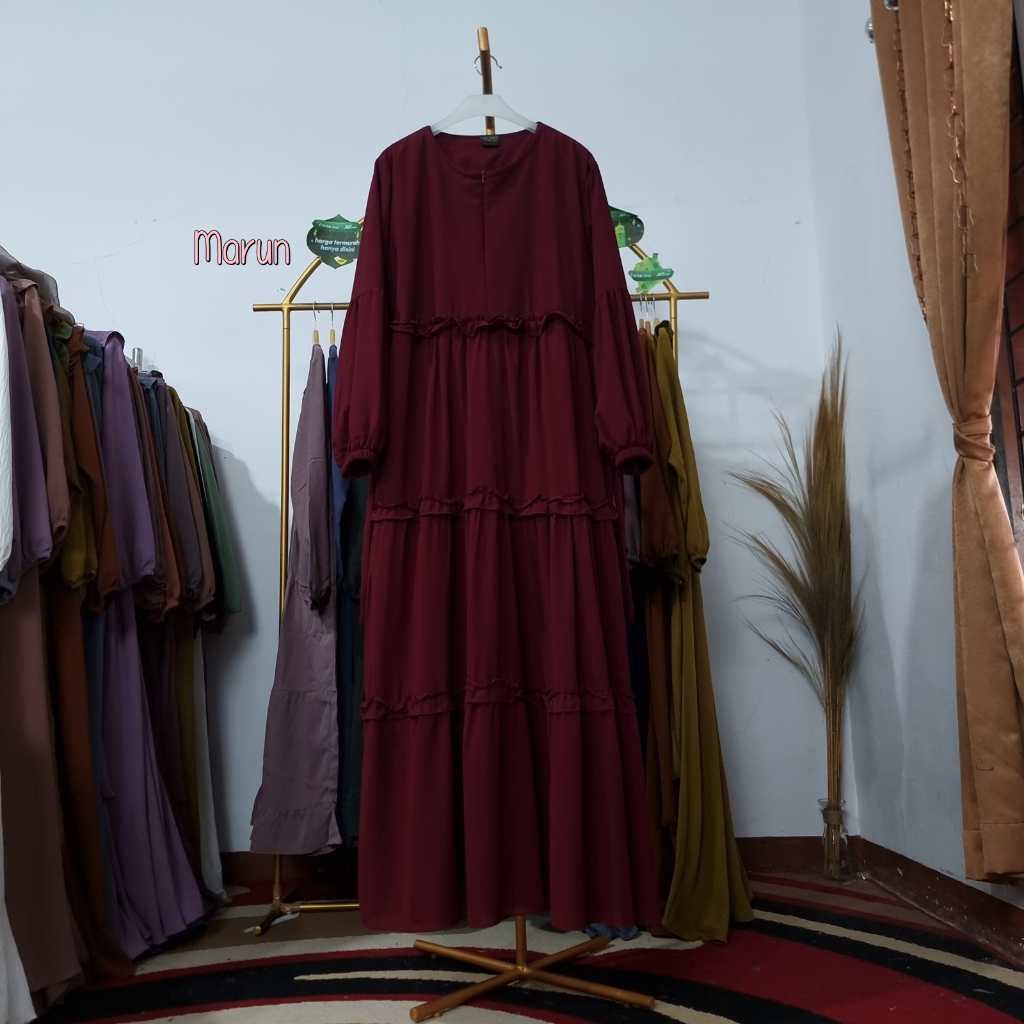 Gamis Terbaru Zafirah Collection Faida Dress - Gamis Ceruty Babydoll Ori