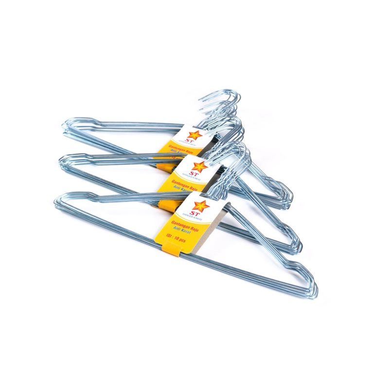 [GROSIR] GANTUNGAN BAJU HANGER KAWAT 50PCS STAINLESS STEEL BESI KUAT TAHAN LAMA 50 PCS