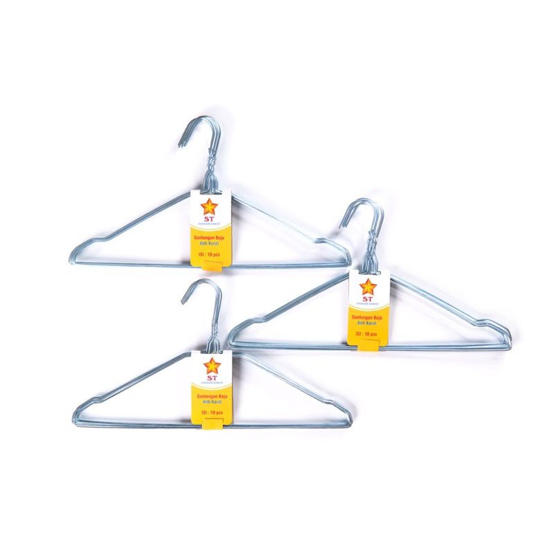 [GROSIR] GANTUNGAN BAJU HANGER KAWAT 50PCS STAINLESS STEEL BESI KUAT TAHAN LAMA 50 PCS
