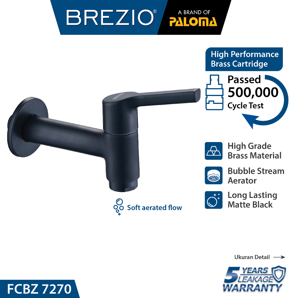 BREZIO FCBZ 7270 Keran Bak Mandi Kamar Cuci Dinding Tembok Kran Air