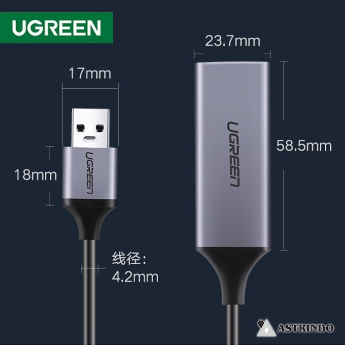 UGREEN LAN Ethernet Adapter USB-A Gigabit 1Gbps Alloy - CM209