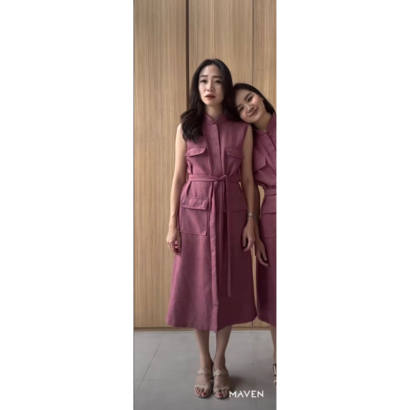 Maven Gabrielle Dress Sleeveless Heirloom Plum NEW