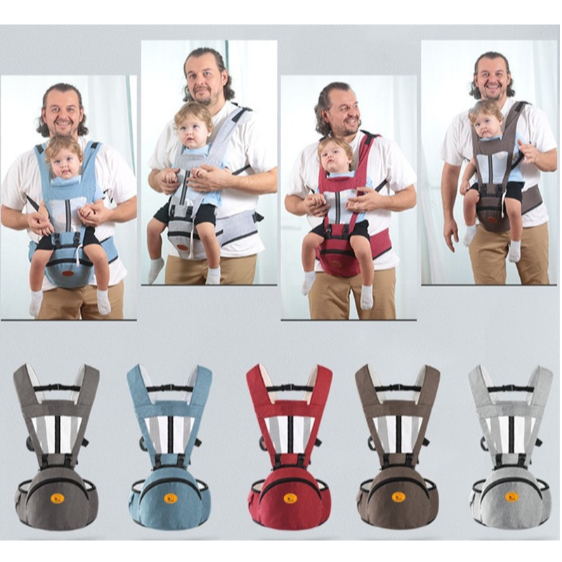 Gendongan Bayi Depan Hipseat / Baby Carrier Ransel Multifungsi Perlengkapan Bayi Portable Anti Ribet
