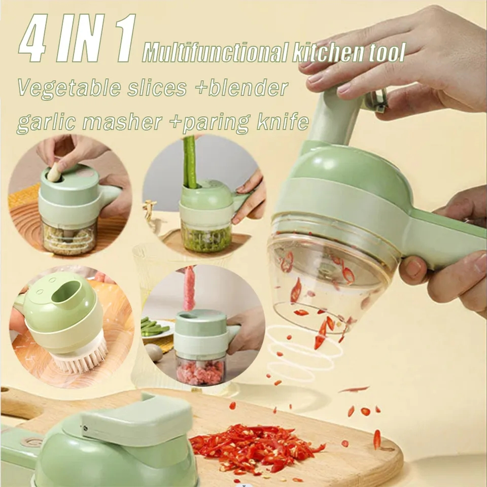 Chopper 4 in 1 Food Multifungsi Hand Portable Blender Peeler Sayuran Buah