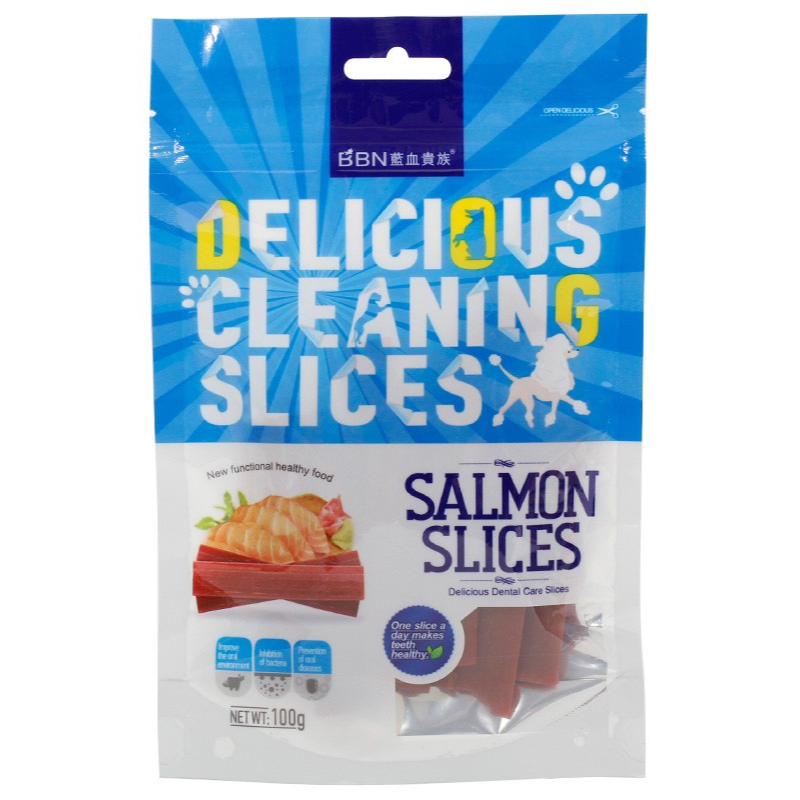 BBN Delicious Salmon Slices 100gr - Snack Anjing