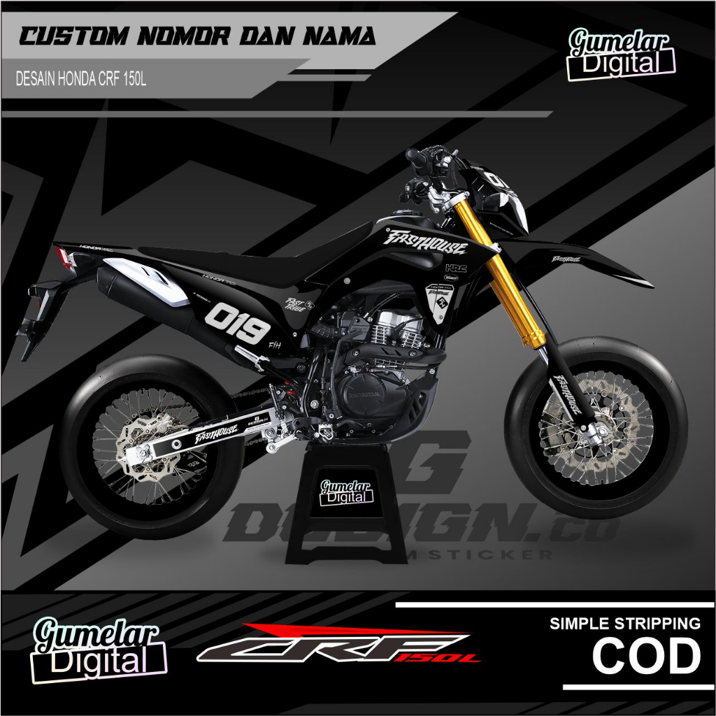 DECAL CRF 150L SUPERMOTO KONSEP SIMPEL 013