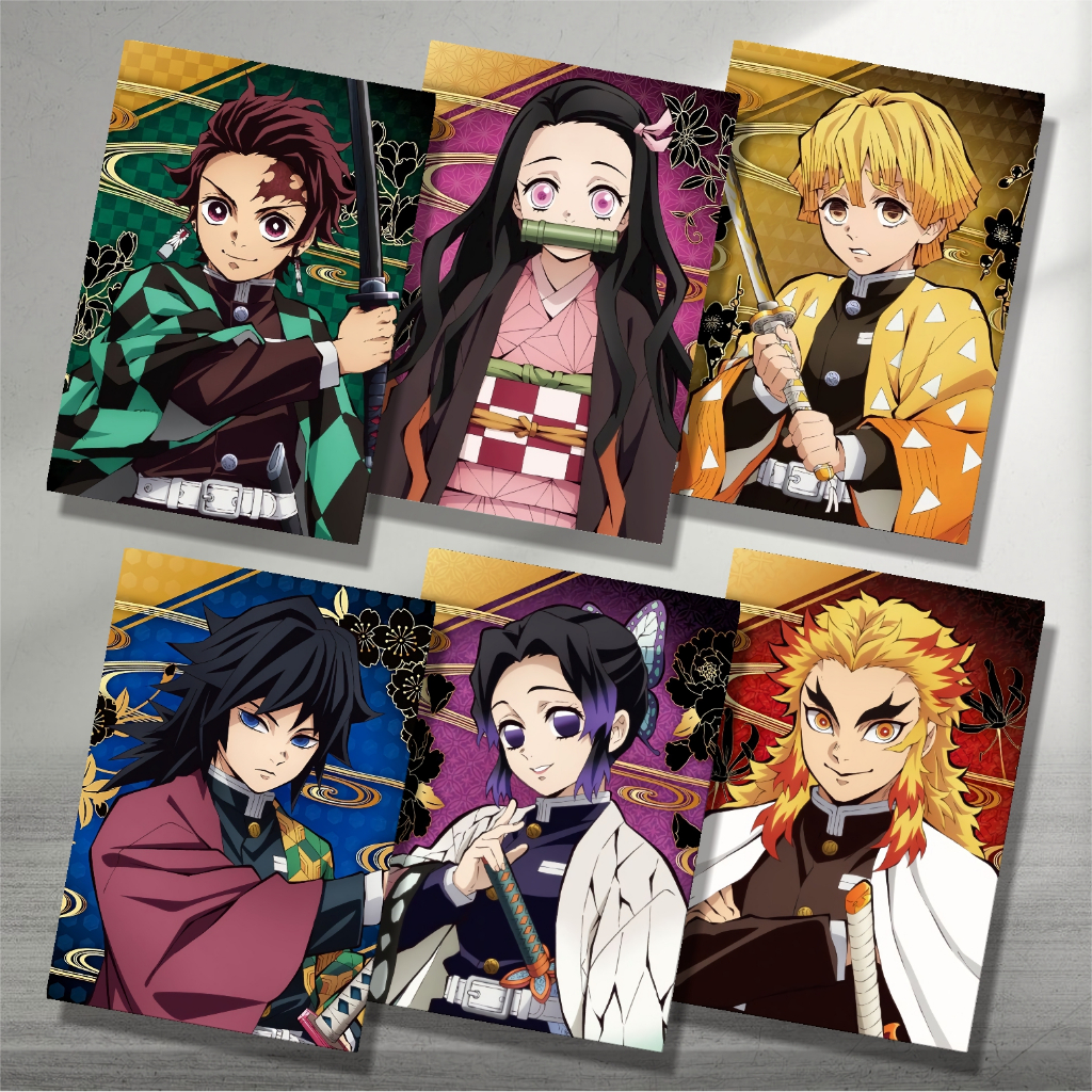 Koleksi Poster A3 Anime Kimetsu no Yaiba / Demon Slayer B - Tanjirou Nezuko Zenitsu Inosuke Giyuu Shinobu Kanao Rengoku