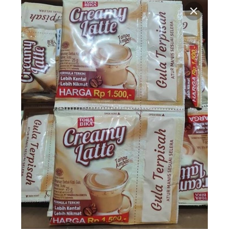 

Creamy latte torabika 25g, isi 10sachet