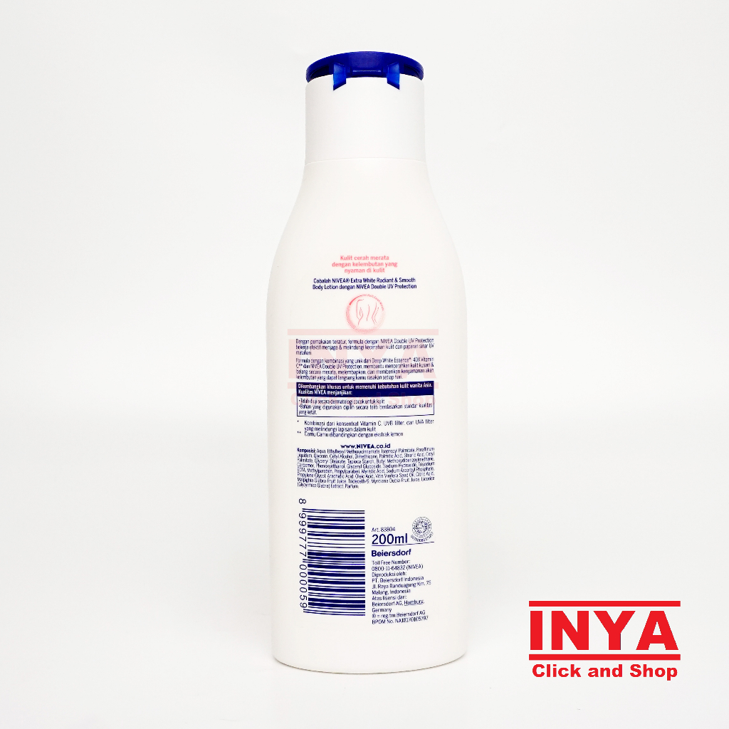 NIVEA EXTRA WHITE RADIANT AND SMOOTH 200ml - Hand and Body Lotion