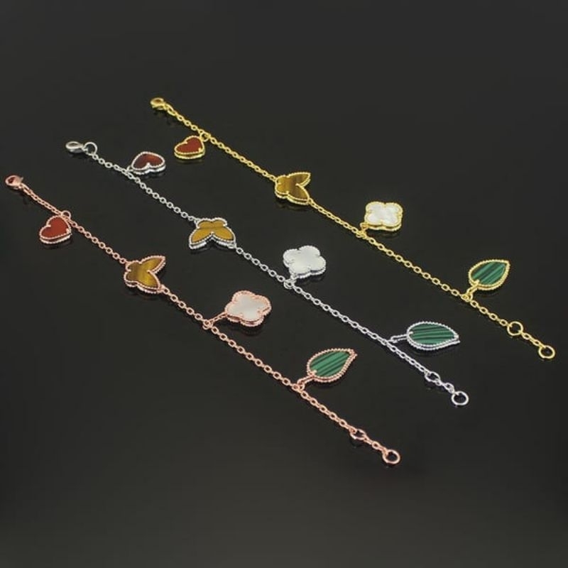 gelang rantai titanium fashion love,kupu2,clover,daun