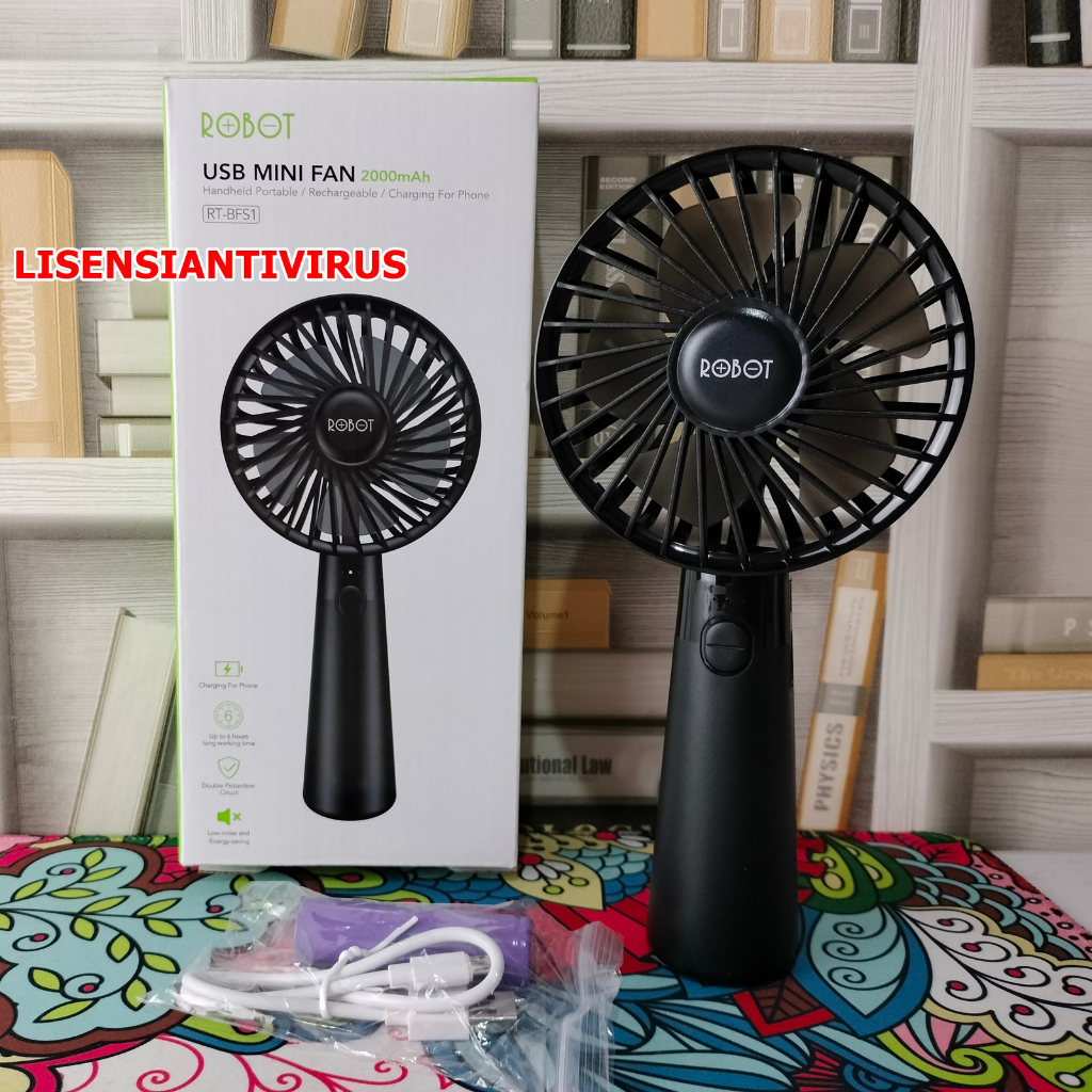 Kipas USB Mini Fan ROBOT RT-BFS1 BFS1 2000mAh Portable & Rechargeable