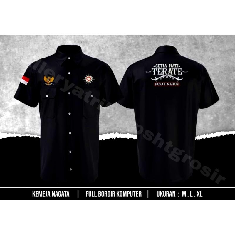 Kemeja PSHT Bordir Kemeja Bordir PSHT Kemeja Pendek pria Kemeja Nagata Bordir Hem PSHT Hem SH TERATE