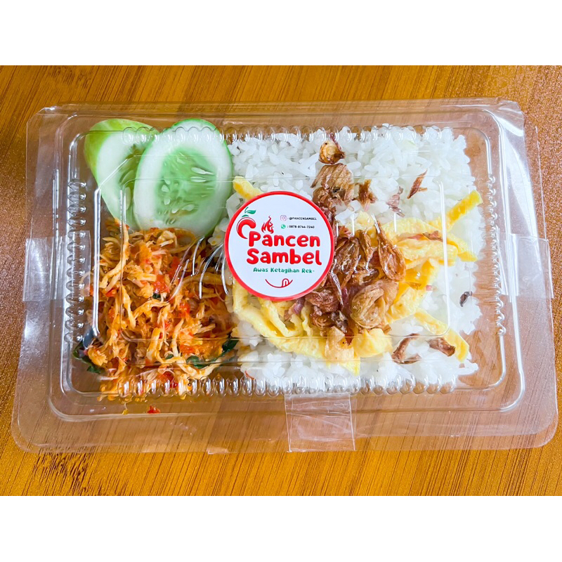 

Paket Hemat Nasi Box Ayam Suwir Rica Kemangi + Telur + Timun