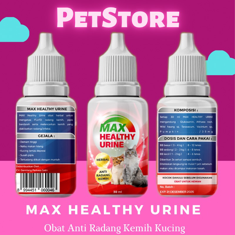 Obat Anti Radang Kemih Kucing HEALING URINE / MAX HEALTHY URINE  dan susah kencing