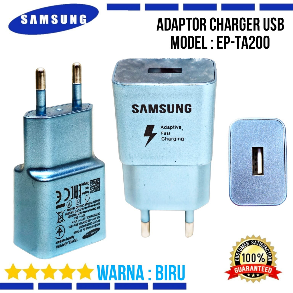 Batok cas Kepala Charger Adaptor Samsung 2A 1 USB ALL Android 2 Ampere EP-TA200