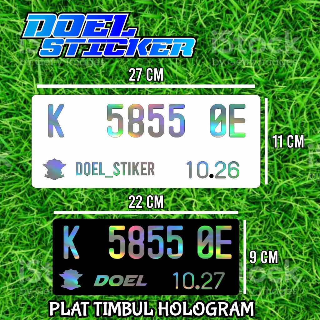 Plat Akrilik Timbul Mirror Hologram Aksesoris Motor Doel 001