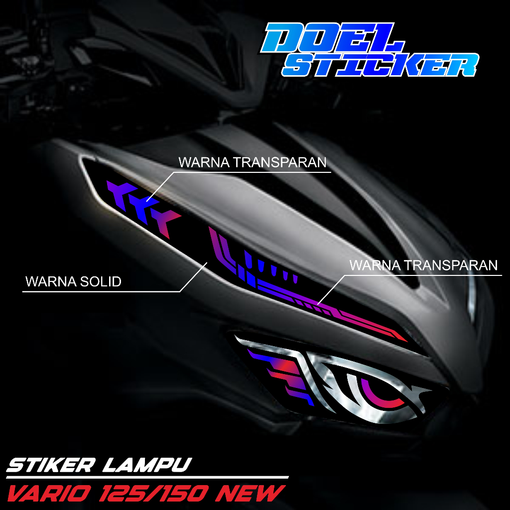 Sticker Variasi Lampu Alis Motor VARIO 125 150 NEW Doel 01