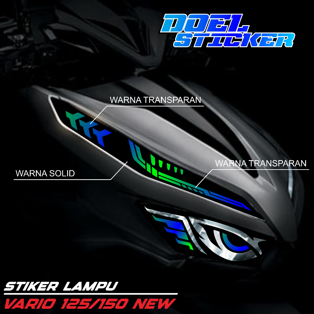 Sticker Variasi Lampu Alis Motor VARIO 125 150 NEW Doel 01