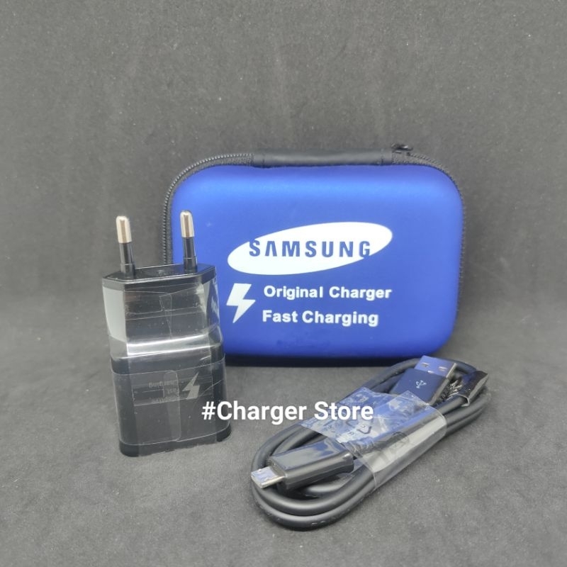 Charger Samsung Fast Charging 2.1A Micro USB - Type C ORIGINAL 1 Paket Plus Dompet